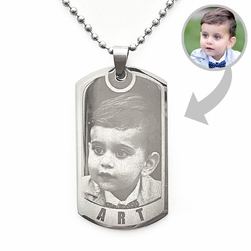 (Dog-Tag) Engravable Necklace - Stainless Steel / M-491